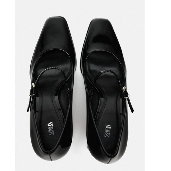 BLOGGER'S FAVE! Zara Ballet Mary Janes Pump Black NWT - Picture 4 of 6